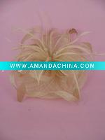 sinamay hair ornament with feather YT-F8130