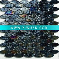 Wholesale Canteen Interior Decoration Crystal Glass Mosaic-Shining Oval Glass Mosaic