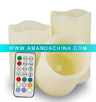 Wholesale Scented Rainbow LED Wax Candle Remote control