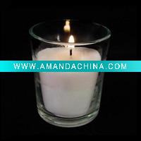 Wholesale 10h Prefilled Glass Cup Candle