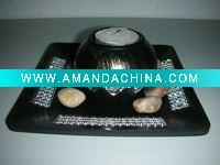 Wholesale wooden tealight candle holder with diamonds