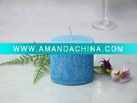 Wholesale blue pillar aromatherapy candle