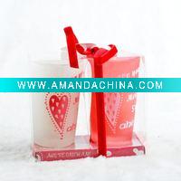 Wholesale valentine glass candle