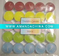 Wholesale 50pcs unscented tealight candle in opp bag
