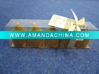 Wholesale colorful christmas pillar candle with metal lacquer