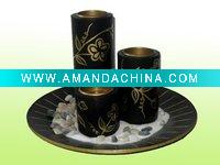 Wholesale wooden candle set