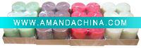 Wholesale 6pcs 3x3" Scented Rustic Pillar Candle in tray