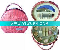 Wholesale Round shape folding cosmetic PVC leather bag