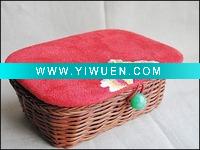 Wholesale Fabric Red Peony Sewing Basket