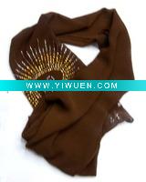 Wholesale crystal ornated chocolate scarf