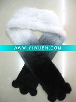 Wholesale rex rabbit fur with gradual changed colors scarf (grey and white)