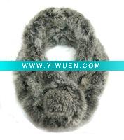 Wholesale three lines of rabbit fur scarf (grey)