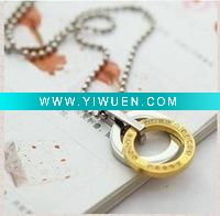 Wholesale 2011 Fashion Titanium Stainless Steel Circle&Round Pendant Nacklace Chains Whloesale Lover Pendant OEM ST001