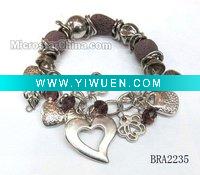 Wholesale Lava rock and CCB beaded Charm bracelet
