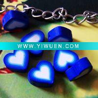 Wholesale! ! soft ceramic heart slice Dark blue beads