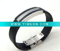 Wholesale stainless steel silicone bracelet magnetic