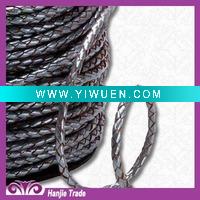 Wholesale Wholesale Metallic Silver Braided Knitted Leather Cord