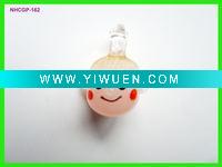 Wholesale handmade colored glass pendant with the shape of young girl face pink color
