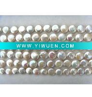 Wholesale 12-13mm good quality white coin pearl necklace