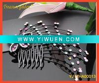 Wholesale Fantastic Acrylic Butterfly with Rhinestone Hair Jewelry Comb
