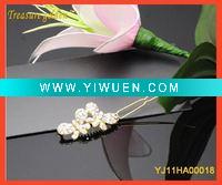 Wholesale Golden Alloy with Rhinestone Hair Jewelry