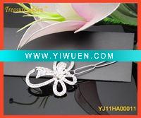 Wholesale Betterfly Alloy Plated with Rhinestone Hair Jewelry