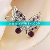 Wholesale 2010 fashion zinc alloy butterfly hair decoration with CZ diamond JX-HC002