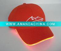 Wholesale Cotton brushed LED caps with embroidery