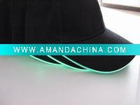 Wholesale Fiber Optic Hat black with blue (TQ50050)