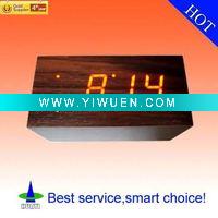 Wholesale New Modern Red LED Wooden Wood Digital Alarm Clock