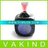 Wholesale Light LCD display Projector Projecting Time Clock Black