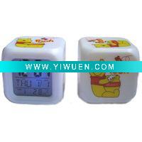Wholesale Colorful changing alarm clock with calendar