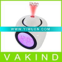 Wholesale Light LCD display Projector Projecting Time Clock White