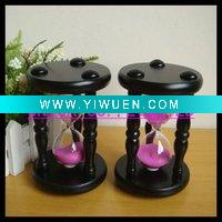 Wholesale 30minutes wooden hourglass with pink sand