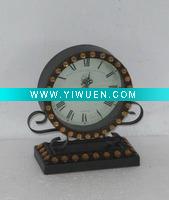 Wholesale antique metal table clock w/acrylic beads