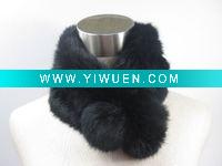 Wholesale black rabbit fur muffler