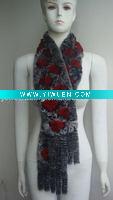 Wholesale Profesional Rabbit Knitting (S-047, Black Snowtop+Red), Fashion Rex Rabbit Fur Scarf