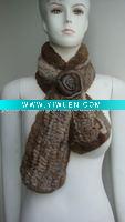 Wholesale Profesional Rabbit Knitting (S-042, Brown), Fashion Rex Rabbit Fur Scarf