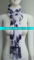 Wholesale Profesional Rabbit Knitting (S-004, Violet+White), Fashion Rex Rabbit Fur Scarf