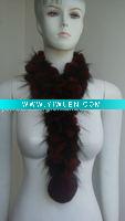 Wholesale Profesional Rabbit Knitting (S-005, Dark Red+Black), Fashion Rex Rabbit Fur Scarf with Raccoon