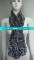 Wholesale Profesional Rabbit Knitting (S-058, Black Snowtop), Fashion Rex Rabbit Fur Scarf