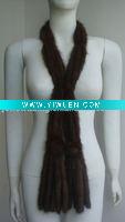 Wholesale Profesional Mink Tail Knitting (S-019, Black) Fashion Mink Fur Scarf