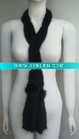 Wholesale Profesional Mink Tail Knitting (S-016, Black) Fashion Mink Fur Scarf