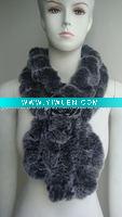 Wholesale Profesional Rabbit Knitting (S-049, Black Snowtop), Fashion Rex Rabbit Fur Scarf