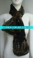 Wholesale Profesional Rabbit Knitting (S-020, Black+Brown), Fashion Rex Rabbit Fur Scarf