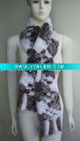 Wholesale Profesional Rabbit Knitting (S-057, Black Snowtop+White), Fashion Rex Rabbit Fur Scarf