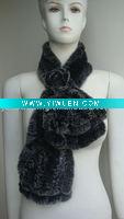 Wholesale Profesional Rabbit Knitting (S-050, Black snowtop), Fashion Rex Rabbit Fur Scarf
