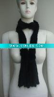 Wholesale Profesional Mink Tail Knitting (S-017, Black) Fashion Mink Fur Scarf