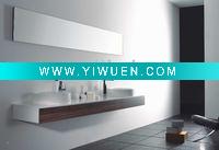 Wholesale beautiful mdf bathroom cabinet with two countertop basin