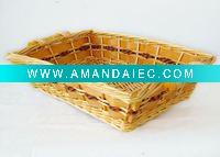 Wholesale honey willow bread tray with handle